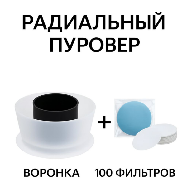 Воронка для заваривания кофе радиальная CFPRESS Coffee Brewer + 100 фильтров, прозрачный