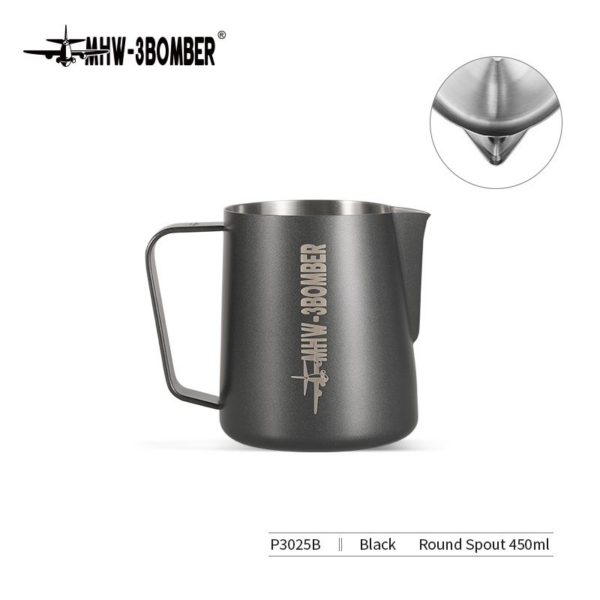 Питчер для молока, молочник MHW-3BOMBER Milk Pitcher 3.0, черный, 450 мл, округлый носик